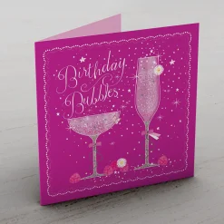 Card Factory Personalised Birthday Card - Pink Birthday Bubbles