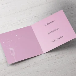 Card Factory Personalised Birthday Card - Pink Birthday Bubbles