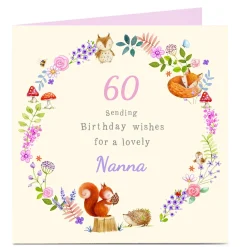Outlet Personalised Birthday Card - Birthday Wishes Nanna, Editable Age 60Th Birthday|Premium Square
