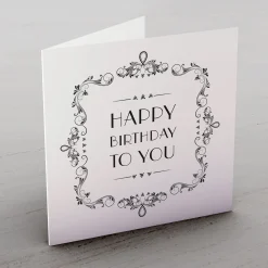 Discount Personalised Birthday Card - Decadent Black & White Design Birthday|For Her