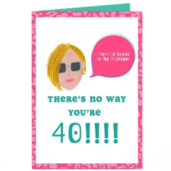Card Factory Personalised Birthday Card - Need To Speak To Your Manager, Editable Age