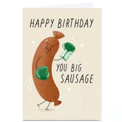 Discount Personalised Birthday Card - You Big Sausage Kids For Uncle|For Friend