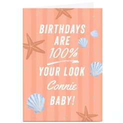 Card Factory Personalised Birthday Card - 100% Your Look