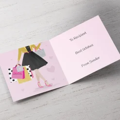 Card Factory Personalised Birthday Card - Stylish Shopper, Sister