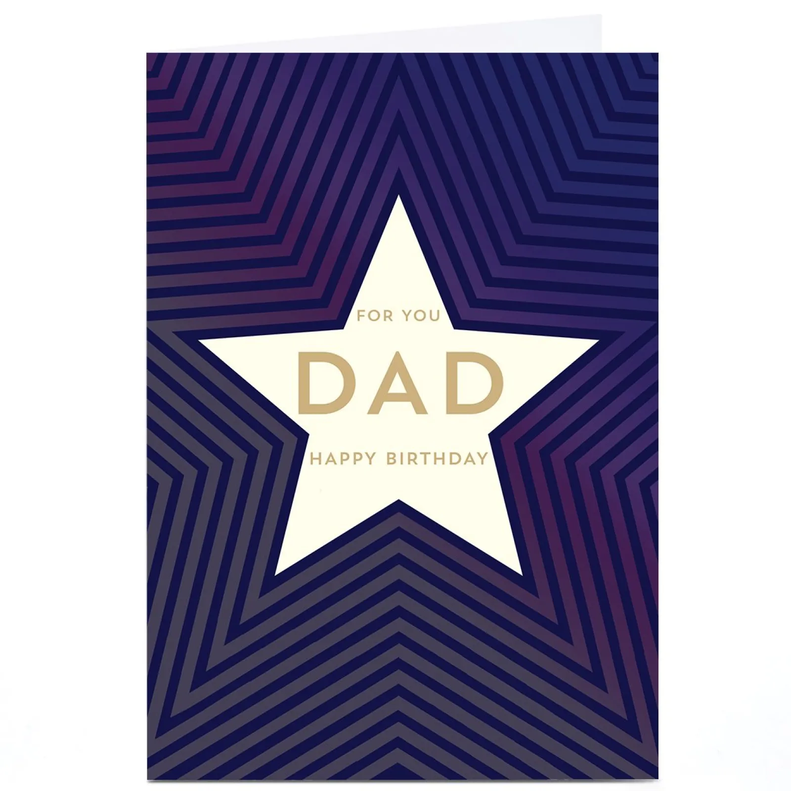 Discount Personalised Birthday Card - Navy Classic Star, Dad For Dad|Dad