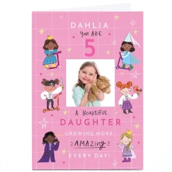 Kids Card Factory Personalised Birthday Card - Growing More Amazing Every Day, Daughter, Editable Age