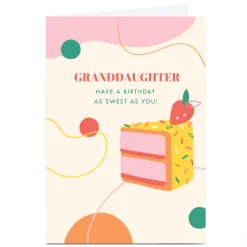 Card Factory Personalised Birthday Card - Granddaughter have a birthday as sweet as you!