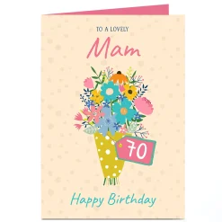 Sale Personalised Birthday Card - Mam Bunch Of Flowers, Editable Age For Mum|70Th Birthday
