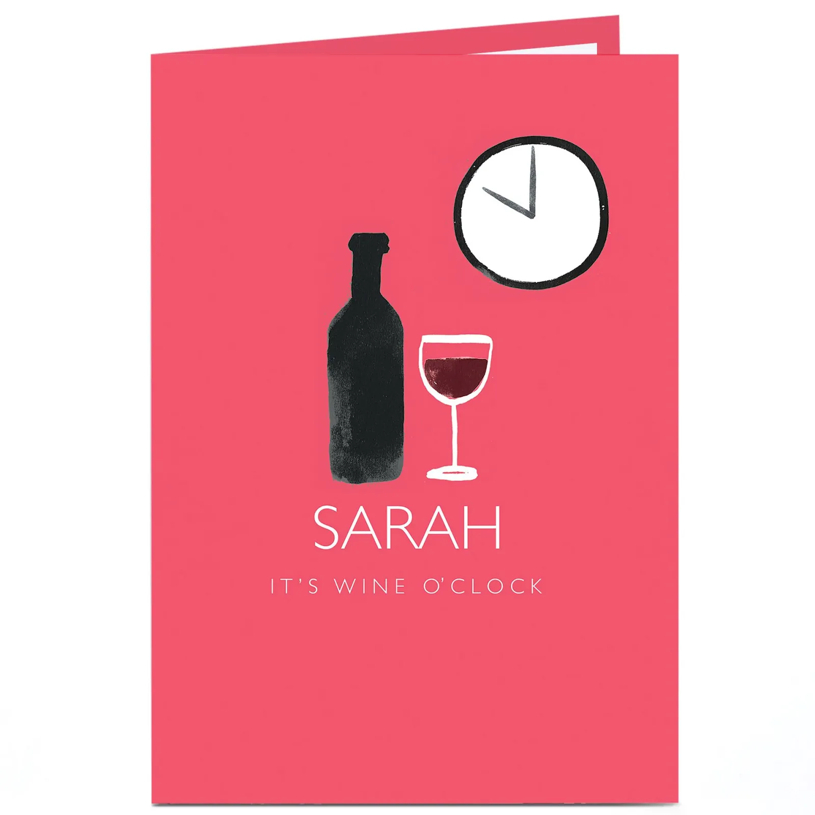New Personalised Birthday Card - It's Wine O'Clock Funny|Any Occasion