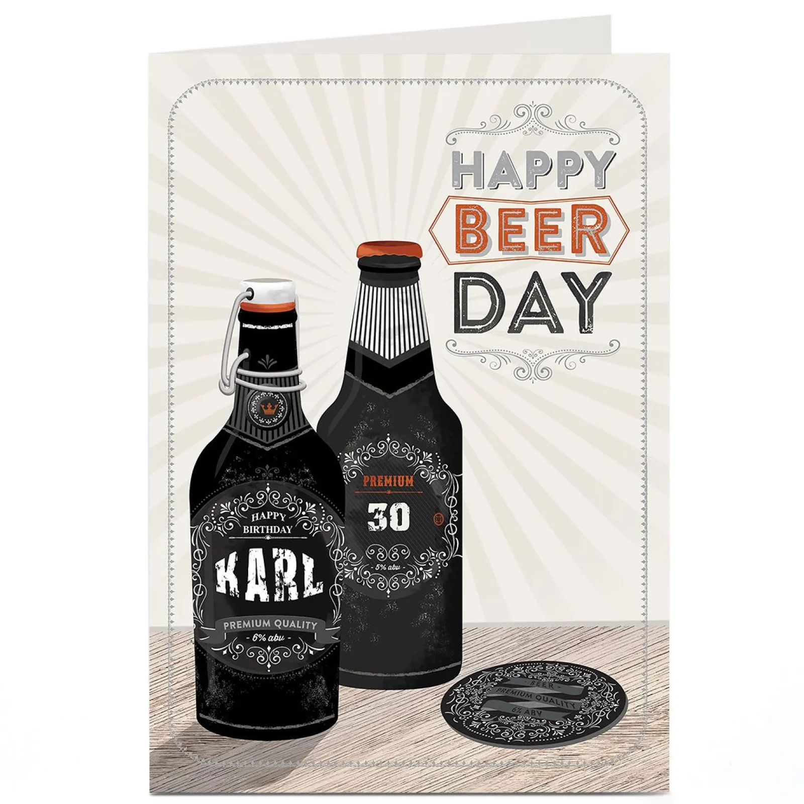 New Personalised Birthday Card - Beer Day, Editable Age For Brother|30Th Birthday