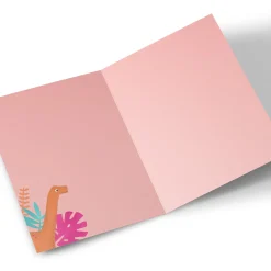 Kids Card Factory Personalised Birthday Card - Pink Dinosaur Name and Age