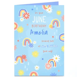 Card Factory Personalised Birthday Card - June Birthday Happy Thoughts
