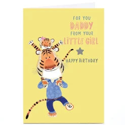 Online Personalised Birthday Card - Daddy Tiger, From Your Little Girl For Dad|Dad