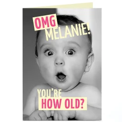 Outlet Personalised Birthday Card - OMG You're How Old? Funny|For Everyone