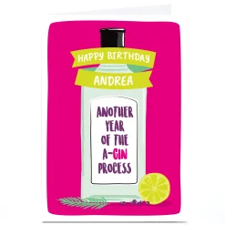 Sale Personalised Birthday Card - A-Gin Process Birthday|For Her