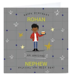 Discount Personalised Birthday Card - Awesome Nephew Kids For Nephew|For Grandson