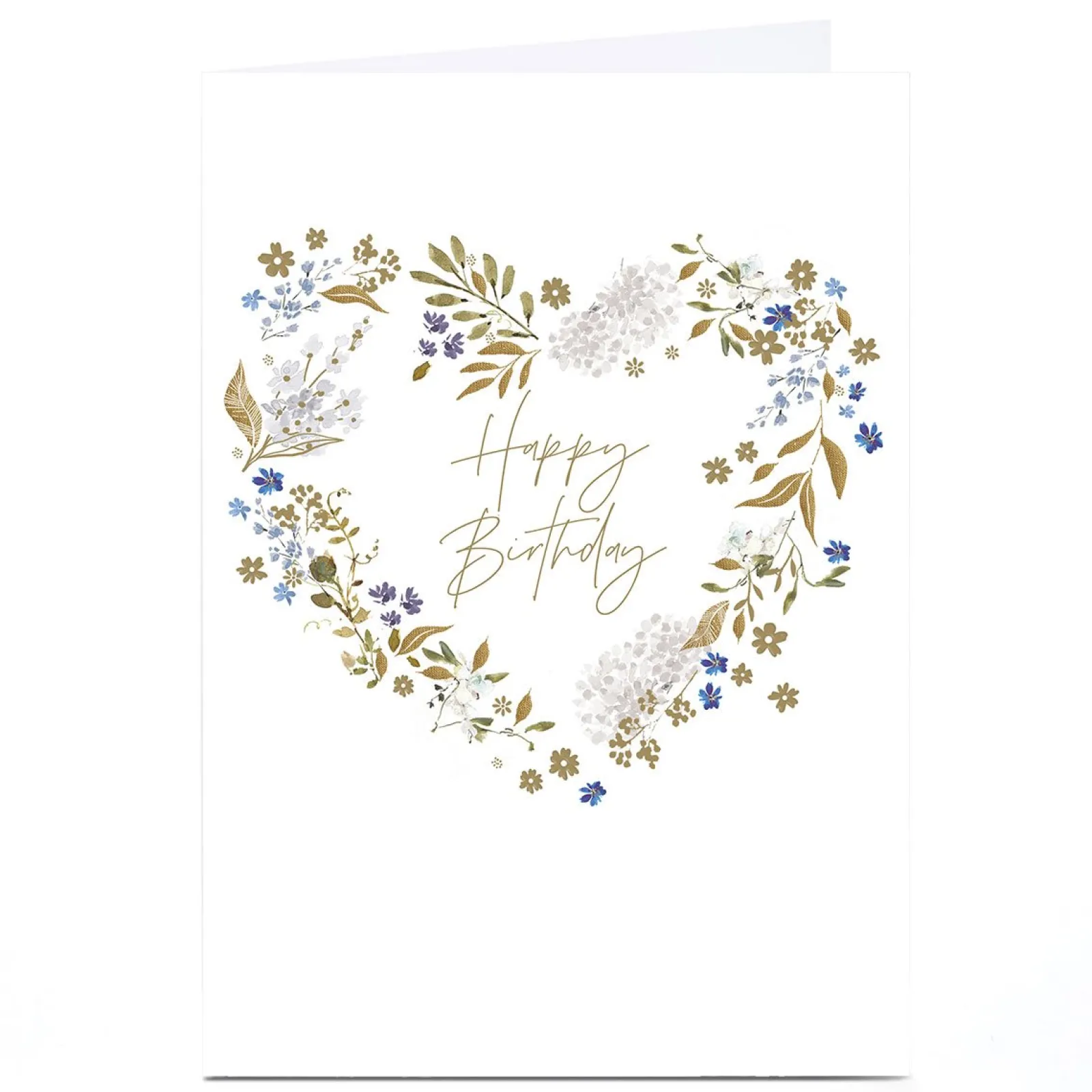 Discount Personalised Birthday Card - Floral Gold Heart Kids For Sister|For Niece