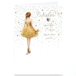 Card Factory Personalised Birthday Card - Shine Like The Star You Are, Sister