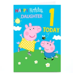 Sale Personalised Birthday Card - Peppa Pig Daughter, Any Age Kids For Niece|For Granddaughter