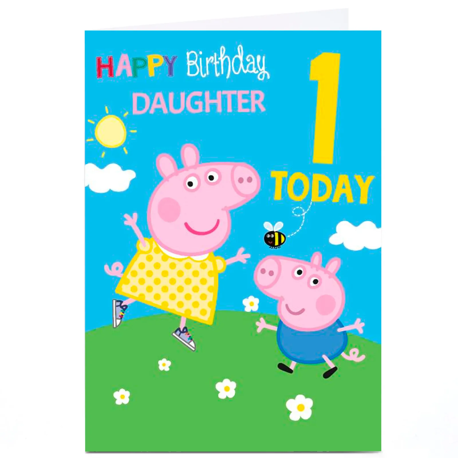 Sale Personalised Birthday Card - Peppa Pig Daughter, Any Age Kids For Niece|For Granddaughter