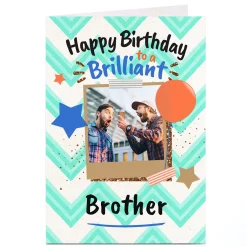 Card Factory Personalised Birthday Card - Polaroid Brilliant Brother