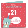 Card Factory Personalised Birthday Card - Granddaughter Cute Cat, Editable Age