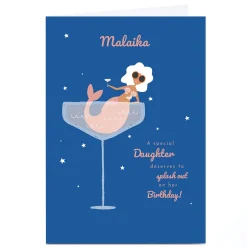 Sale Personalised Birthday Card - Mermaid Birthday Glass For Daughter|Daughter