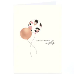 Kids Card Factory Personalised Birthday Card - Sending Birthday Wishes Balloons