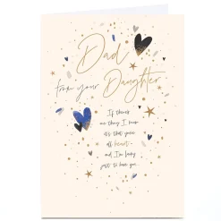 Card Factory Personalised Birthday Card - Lucky To Have You, Dad From Your Daughter