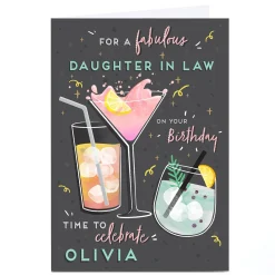 Card Factory Personalised Birthday Card - Fabulous Cocktails