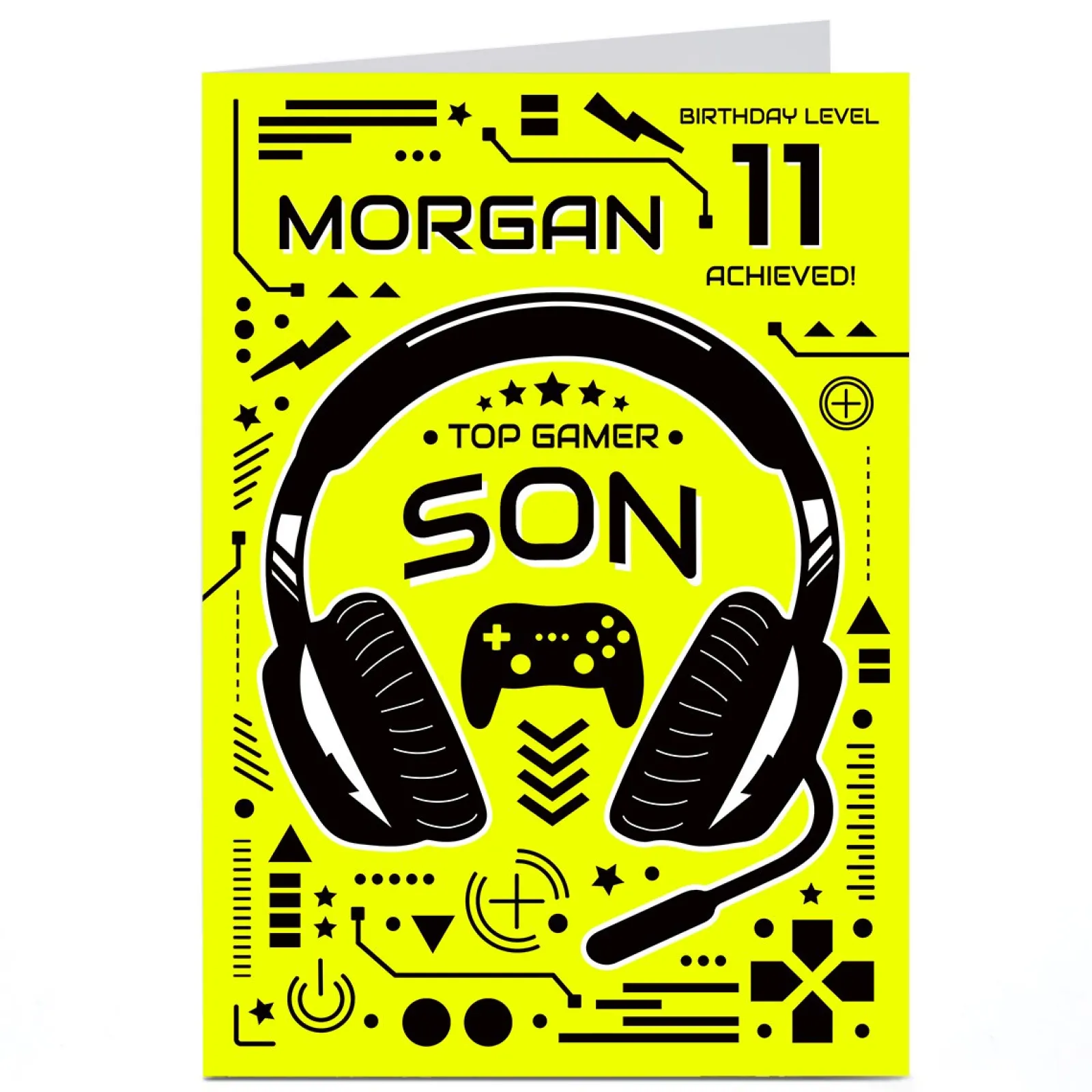 Kids Card Factory Personalised Birthday Card - Top Gamer Son, Editable Age