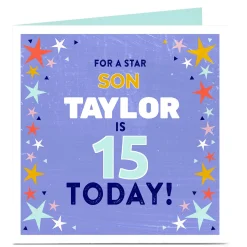 Outlet Personalised Birthday Card - For a Star Son, Editable Age Kids For Son|For Nephew
