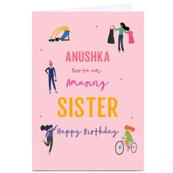 Online Personalised Birthday Card - An Amazing Sister For Sister|Birthday