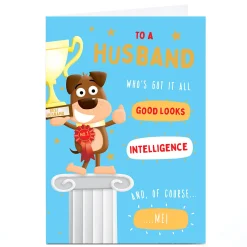 Card Factory Personalised Birthday Card - Got It All Top Dog, Husband