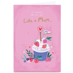 Card Factory Personalised Birthday Card - Fruity Cupcake, Like a Mam