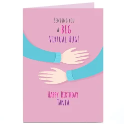 Card Factory Personalised Birthday Card - Virtual Hug