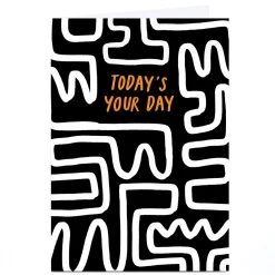 Hot Personalised Birthday Card - Todays Your Day Doodle BOY For Uncle|For Son