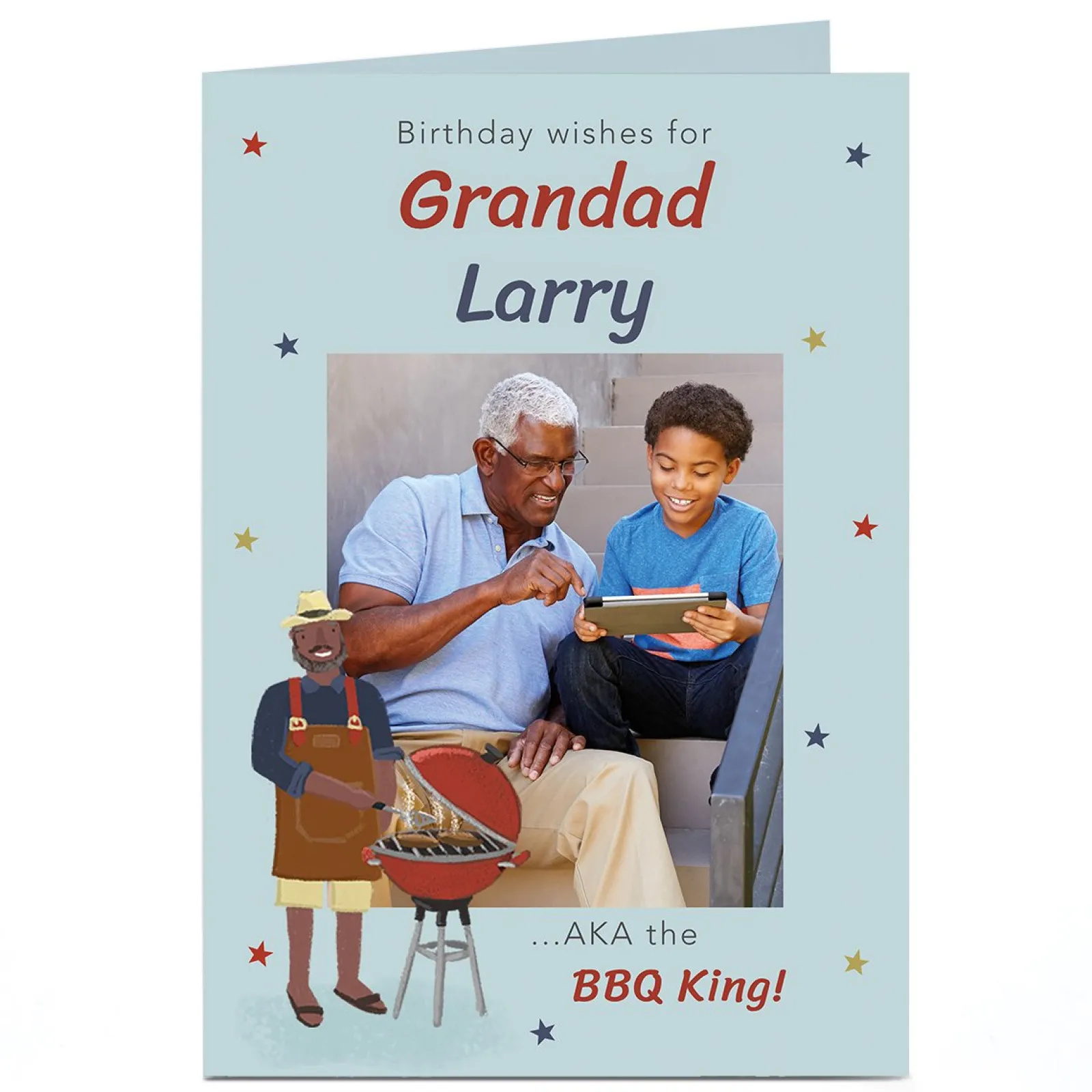 Card Factory Personalised Birthday Card - Grandad BBQ King