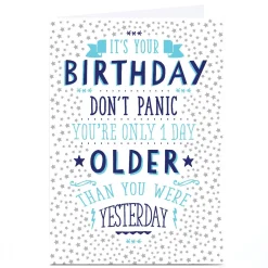 Online Personalised Birthday Card - Only 1 Day Older Than You Were Yesterday Birthday|For Him