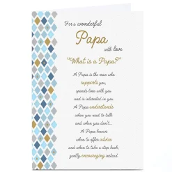Card Factory Personalised Birthday Card - What is a Papa