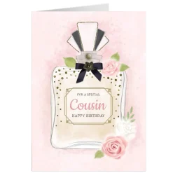 Online Personalised Birthday Card - Perfume Bottle, Cousin Birthday|For Her