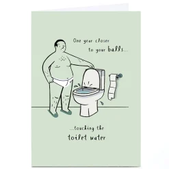 Card Factory Personalised Birthday Card - Toilet paper humour