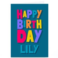 Online Personalised Birthday Card - Bold text, Female Name For Brother|Birthday