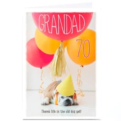 Clearance Personalised Birthday Card - Old Dog, Editable Age, Grandad For Grandad|70Th Birthday