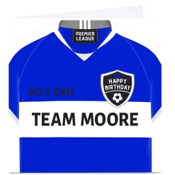 New Personalised Birthday Card - Football Shirt Dark Blue For Dad|Dad
