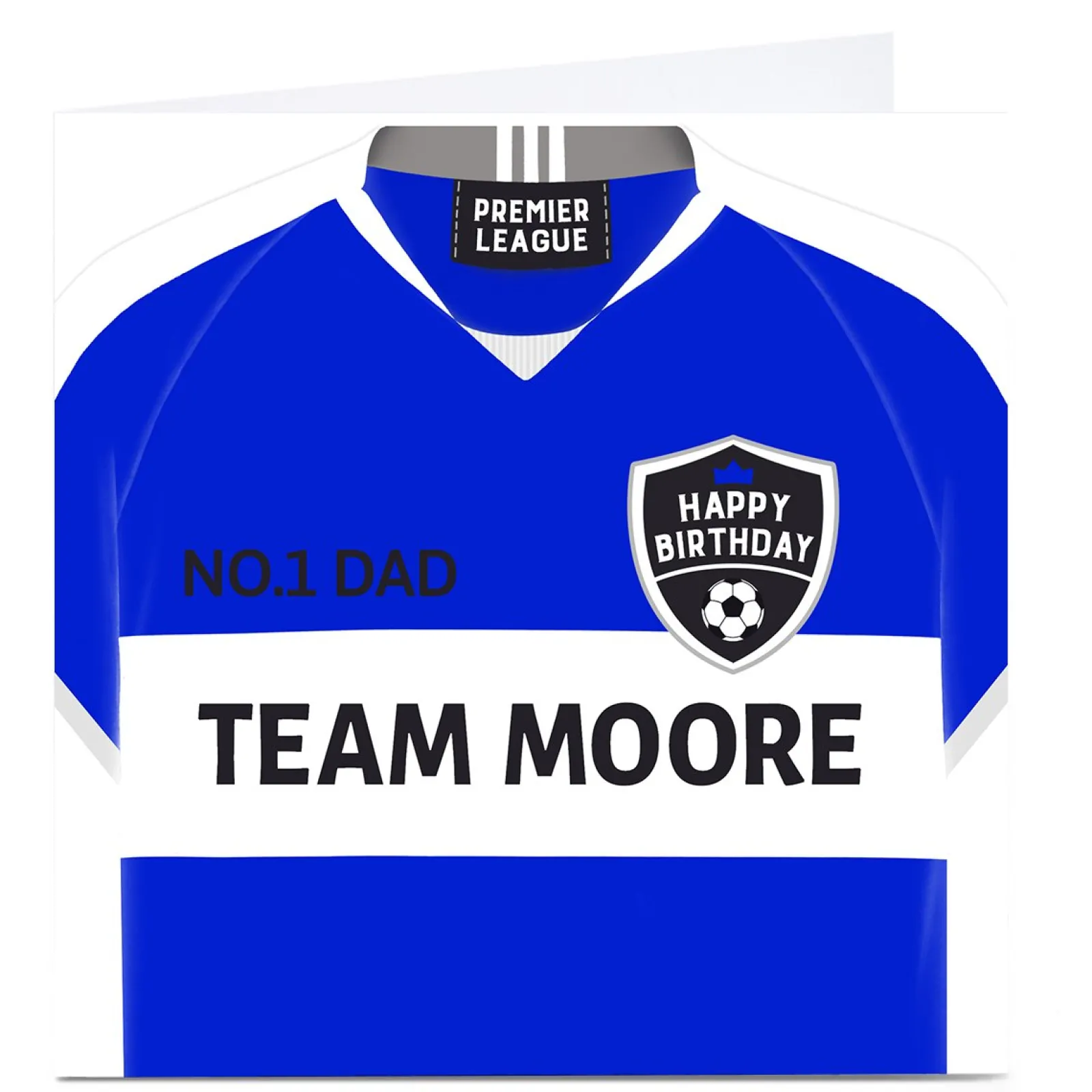 New Personalised Birthday Card - Football Shirt Dark Blue For Dad|Dad