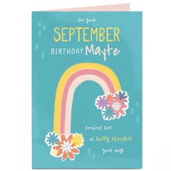 Card Factory Personalised Birthday Card - September Happy Thoughts