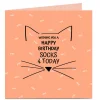 Sale Personalised Birthday Card - Cat Face Kids Funny|For Kids