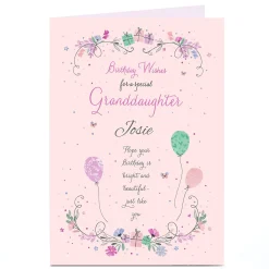 Clearance Personalised Birthday Card - Granddaughter Bright & Beautiful For Granddaughter|Granddaughter