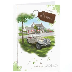 Card Factory Personalised Birthday Card - Classic Car [Brother/Any]